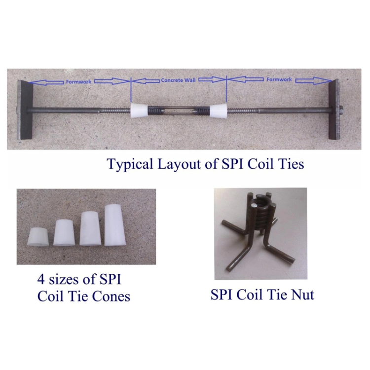 Concrete Formwork Steel Strut Coil Tie with Plastic Cone